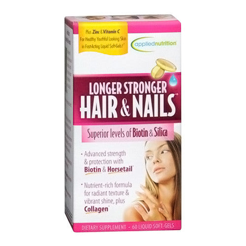 Applied Nutrition Longer Stronger Hair And Nails Dietary Supplement, Softgels - 60 Ea